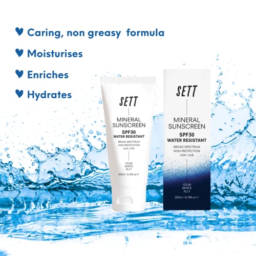 SETT SPF30 Reef Safe 100% Mineral Sunscreen 200ml.