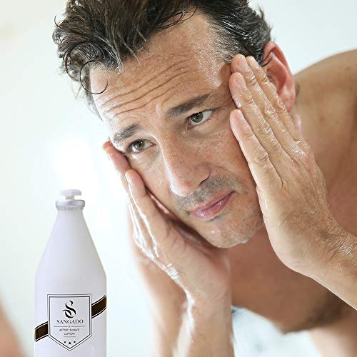 SANGADO Invincible Aftershave Lotion for Men, Moisturizing, Refreshing, Luxury Smelling, Woody Aquatic Scent, Fine French Essences, Long-Lasting,