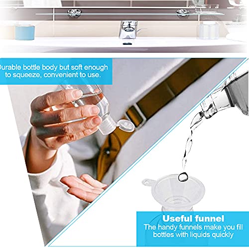 SPEACOUR 12 Pcs Clear Travel Bottles 50ml Transparent Flip Cap Bottles Refillable Empty Travel Containers Bottle Plastic Lotion Bottle with Small