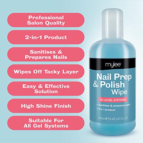 Mylee Prep & Wipe With Remover & Nail Wipes Wraps Kit Package Nail Gel Polish Soak Off NEW