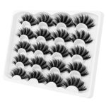KOUSEI False Eyelashes 10 Pairs Long Faux Mink Lashes Soft Thick Dramatic Fluffy Look Fake Eyelash Handmade No Glue