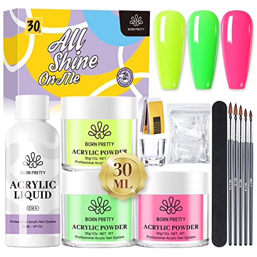 BORN PRETTY Chrome Nail Powder Holo Powder Nail Art Powder Mirror Glitter Rainbow Neon Pearl Pearl Pigment Manicure Glitter Dust 4 Boxes