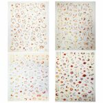 4Pcs 3D Nail Sticker Net Star Moon Pattern Nail Tip Self Adhesive Nail Stickers Nail Art Decals Nail Art Designs for Women Girls