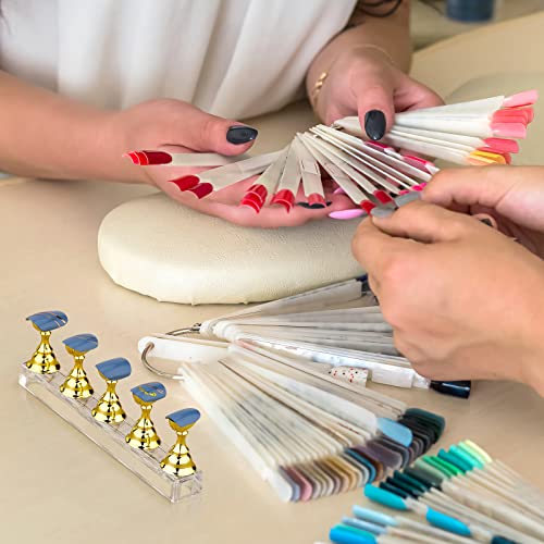 PROUSKY 2 Sets Nail Display Stand Fingernail DIY Nail Art Display Nail Tip Practice Holder Magnetic Nail Art Stand for False Nail Tip Manicure To