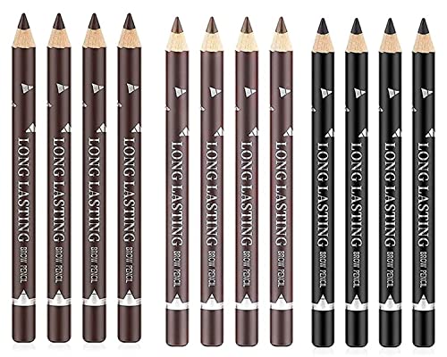 Go Ho 6 PCS Eyebrow Eye Liner Pencil Set,Easy to Color Waterproof Eyebrow Pencil,Professional Long-lasting Eyeliner Makeup Brow Tint Pen,3 Colors