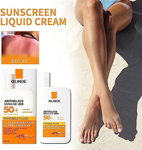 Facial Sun Cream, Face Sunscreen, Anthelios UVmune 400 Invisible Fluid SPF50, 50ml SPF50+ Ultra Protection Invisible Fluid Cream Invisible Fluid