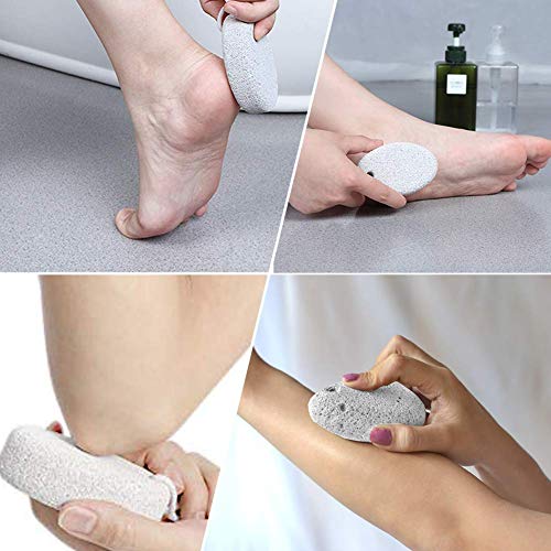 Pumice Stone 2Pcs, Natural Lava Pumice Stone for Feet/Hands/Body, White Calluse Remover/Foot Scrubber Stone for Dead/Hard Skin, Foot File for Men
