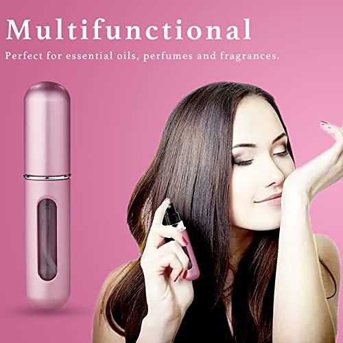 RYNAQS Perfume Atomiser 5ml Refillable Travel Perfume Bottles Atomizer Mini Atomiser Empty Fragrance Spray Bottle Container Portable Travel Acces