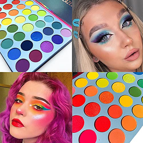 Beauty Glazed 39 Colors Eyeshadow Powder Palette Glitter Shiny Golden Eyeshadow Highly Pigmented Shimmer & Matte Metallic Waterproof Smooth Powde