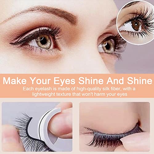 AWAVM False Eyelashes,1 Pair False Eyelashes Natural,Wispy Eyelashes,Self Adhesive Eyelashes,Reusable 3D Lashes,Self Stick Lashes Reusable Waterp