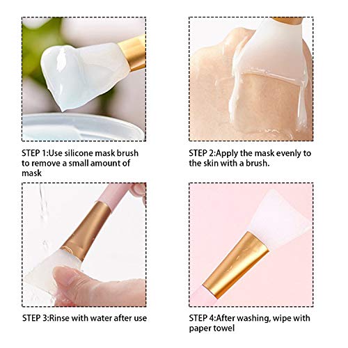NEPAK 8pcs Silicone Face Mask Brushes, Flexible Facial Mud Mask Applicator Brush for applicator the skincare products Body Lotion Applicator Tool