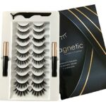 Updated 3D Magnetic Eyelashes Kit, with 2 Tubes of Magnetic Eyeliner Nature Look & Reusable Magnetic Lashes False Lashes (10 Pairs)