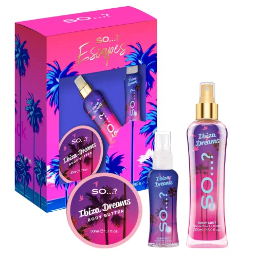So…? Escapes Ibiza Dream Womens Dream Girl Body Mist & Body Butter Fragrance Gift Set