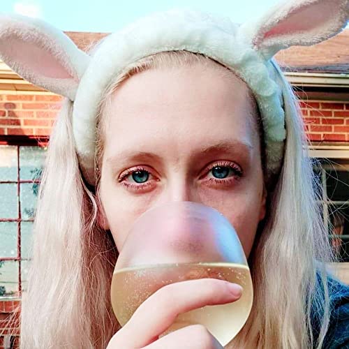 JOYOYO 3 Pcs Spa Headbands Bunny Ears Hair Bands Makeup Headbands Coral Fleece Elastic Headband Bath Shower Head Wraps for Women Girls, Washing F