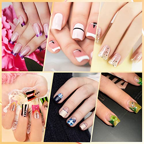 JSRQT 550 Pcs Clear Duck Nail Tips, 11 Size Wide False Nail Tips for Acrylic Nails, French Fake Nail Tips Nail Extension Duck Feet Style Nail Tip