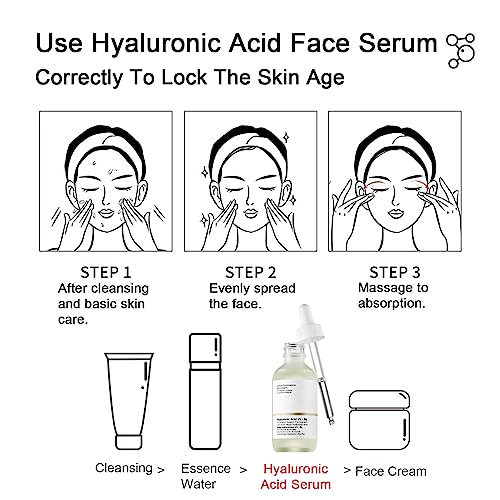 Hyaluronic Acid 2% + B5,Face Moisturiser,Hyaluronic Acid For Face Hydrated,Hyaluronic Acid Serum for Face to Plump and Smooth Skin ,Face Serum fo