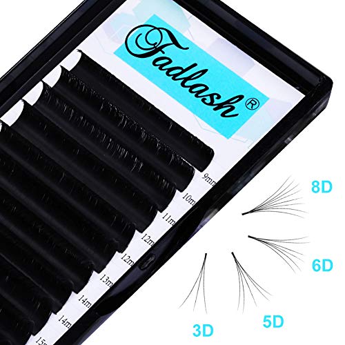 Easy Fan Russian Lashes 0.07 D Curl 9-16mm Mixed Tray Withstand 90℃ Easy Fan Lashes Volume Lashes 3D 5D 6D-20D Self Fanning Lashes(0.07-d-mix(9-1
