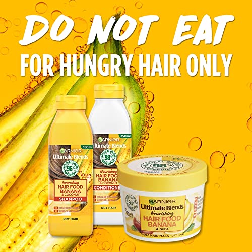 Garnier Shampoo & Conditioner Set by Ultimate Blends,Nourishing Banana Hair Food for Dry Hair,98 Percent Natural Origin Ingredients, 3 x 350ml Sh
