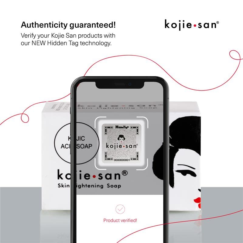 Kojie San Skin Lightening Kojic Acid Soap 3 Bars - 100g Fades Age Spots, Freckles, and Other Signs of Sun Damage and Heals Acne Blemishes and Era