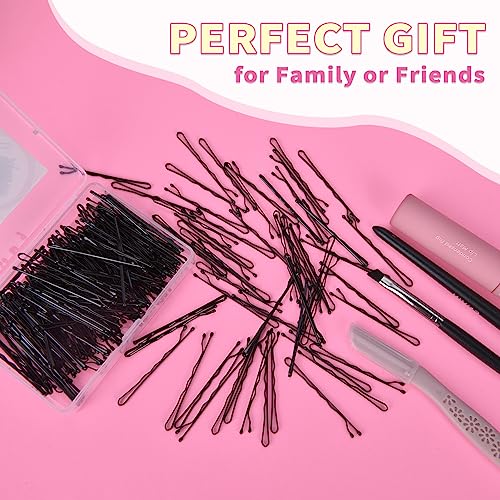 BLISSMAX Bobby Pins 100 Pcs, 5cm Black Long Hair Grips with Storage Box Thicker & Strong Pins for All Hair Types – Hair Pins for Hair Styling Mak