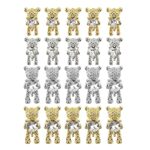 20 Pcs Small Bear Nail Art Decor 3D Metal Nail Jewelry Charms 3D Bear Nail Charms Kit for Women and Girls