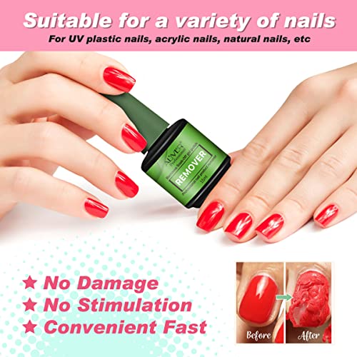 Gel Nail Polish Remover 2 Pack, Peel off in 3-5 Min, Professional Quick & Easy Removes Gel Nail, Acrylic & Shellac Nails, Safe and Non-Irritant,