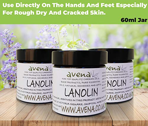 Lanolin. Adeps Lanae. 60ml Jar, use directly on the hands and feet especially for rough dry and cracked skin by Sea & Sea