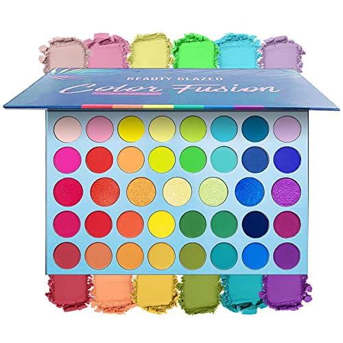 Beauty Glazed 39 Colors Eyeshadow Powder Palette Glitter Shiny Golden Eyeshadow Highly Pigmented Shimmer & Matte Metallic Waterproof Smooth Powde