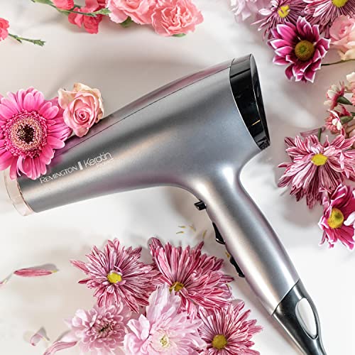 Remington Keratin Protect Ionic Hair Dryer, Infused with Keratin and Almond Oil for Healthy Looking Hair - AC8008, Silver