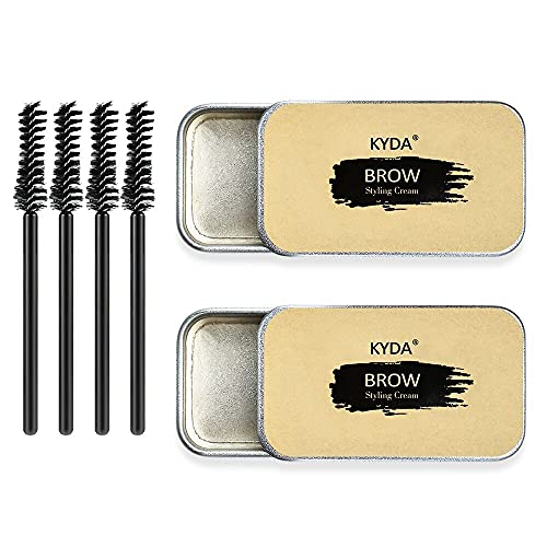 Ownest 2PCS Eyebrow Soap Kit,Brows Styling Soap,Long Lasting Waterproof Smudge Proof Eyebrow Styling Pomade for Natural Brows, 3D Feathery Brows