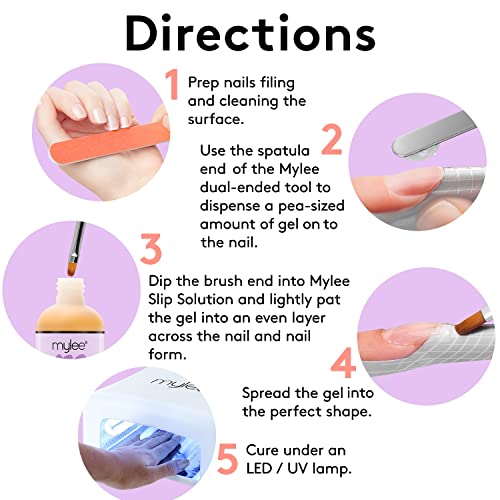 Mylee Magic Extender Gel Nail Builder Kit – Slip Solution 125ml & Dual-Ended Tool, UV / LED Nail Tips & Extensions