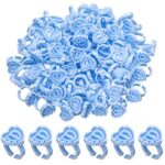 Fuyamp 100 Pcs Lash Glue Holder, Plastic Glue Rings Glue Holder Rings, Love Heart Shaped Lash Glue Rings False Eyelash Glue Ring Cup Lash Volume