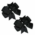 2 x 'Flat Fan' Bow Hair Bobbles | Hair Elastic | School Hair | Ribbon Bow