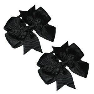 2 x 'Flat Fan' Bow Hair Bobbles | Hair Elastic | School Hair | Ribbon Bow