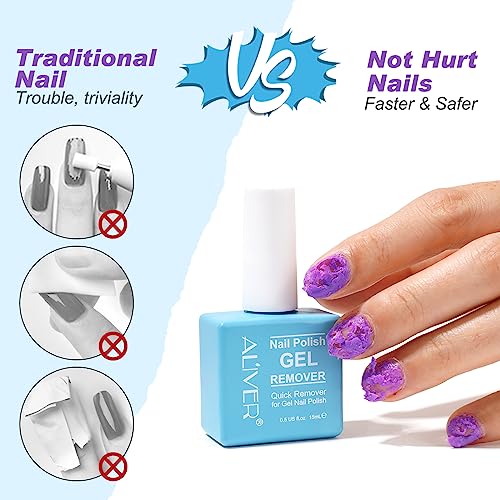 Gel Nail Polish Remover - Gel Polish Remover for Nails in 2-3 Minutes, Not Hurt Nails, No Need for Foil, Soaking or Wrapping, Quickly & Easily Re