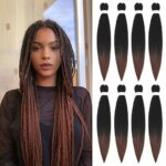 8 Packs/Lot EZ Braid 26 inch Professional Pre Stretched Braiding Hair Yaki Texture Braiding Hair for Crochet Hair Braids Long Free Synthetic Fibe