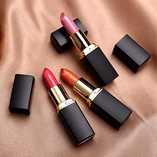 Colour Changing Lipstick, Glitter Shimmer Lipsticks Non-Stick Cup Pink Lipstick, Moisturizing Full Colour Hydrating Lip Stick Metallic Pearlescen