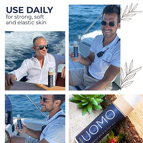 COCOSOLIS UOMO Tanning Accelerator for Men - Organic Tanning Oil with Vitamin E & Black Coconut Scent for a Fast Intensive Tan - Tanning Enhancer