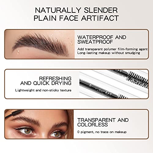 ONLYOILY 2PCS Clear Eyebrow Setting Gel, Brow Styling Clear Gel,Waterproof Transparent And Sweat-Proof Brow Fix Gel Makeup,24-Hour Brow Setter Cl