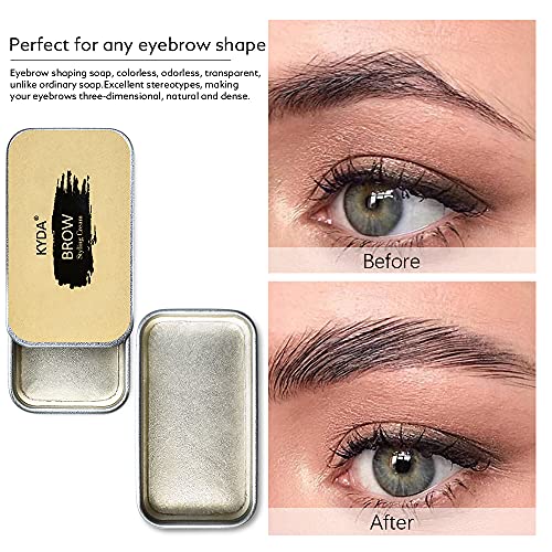 Ownest 2PCS Eyebrow Soap Kit,Brows Styling Soap,Long Lasting Waterproof Smudge Proof Eyebrow Styling Pomade for Natural Brows, 3D Feathery Brows