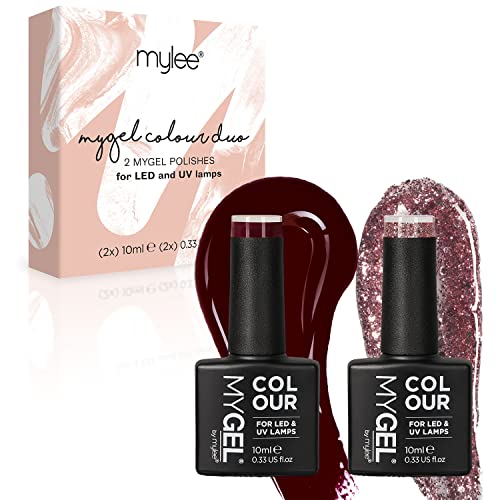 MYGEL by Mylee Gel Nail Polish Duo Colour Set 2x10ml - UV/LED Soak-Off Nail Art Manicure Pedicure for Professional, Salon & Home Use - Long Lasti
