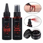 BOBISUKA Halloween Fake Blood Makeup Kit - Realistic Washable Special Effects SFX Makeup Coagulated Blood + Dripping Blood + Spray For Zombie Vam