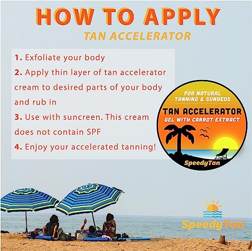 Premium Tan Accelerator Cream - For Sunbed Use & Natural Tanning - All Natural Tanning Accelerator With Carrot Tanning Oil - UK Based Brand