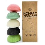 Eco Health Natural Konjac Sponges, for Deep Cleaning and Exfoliating, These Facial Sponges are 100% Natural Face Sponges - Pack of 5 Giant Konjac