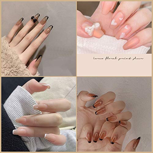 FANTESI 200 Pcs Extra Long Straight Square Nail Tips,c Curve Nail Tips Clear Nail Tips,full Cover Acrylic Fake Nails For Artificial Nail Tips Sal