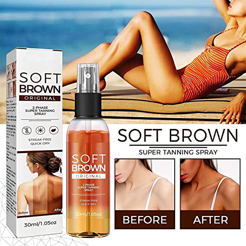 Soft Brown Tanning Spray,Tanning Spray for Out- Door Sun,Deep Sun Tanning Spray Oil, Packed with Ultra Moisturizing Oil, Tanning Spray with Bronz