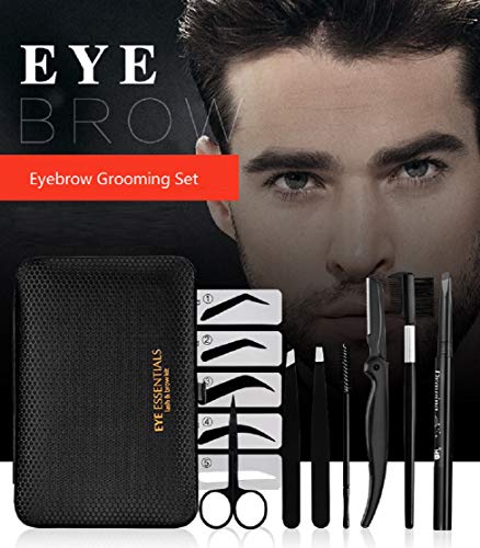 Eyebrow set Eyebrow grooming kit eyebrow brush eyebrow tint kit-Stainless Steel eyebrow kit with Tweezers, Scissors, Brow Groomers & Lash Combs,