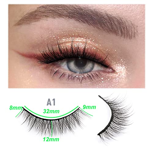 EMEDA 10 Styles False Eyelashes Natural Look 3D Short and Soft Fake Eyelashes Faux m ink Lashes Fluffy And Wispy Eye Lashes 10 Pairs 100% Handmad
