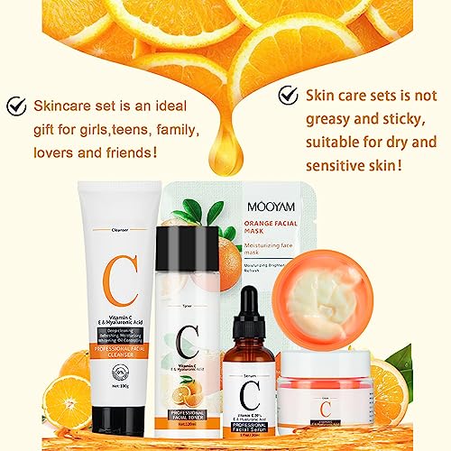 Skincare Gifts For Teenage Girls,Facial kit,Vitamin C Skincare sets, Pamper Sets For Women Gifts With Skin Care Sets & Kits Includes Cleanser, Fa