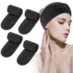 Spa Headband, 4Pcs Makeup Headbands for Women & Girls Non-Slip Adjustable Magic Sticker Skincare Headband for Washing Face Shower Facial Mask Yog